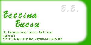 bettina bucsu business card